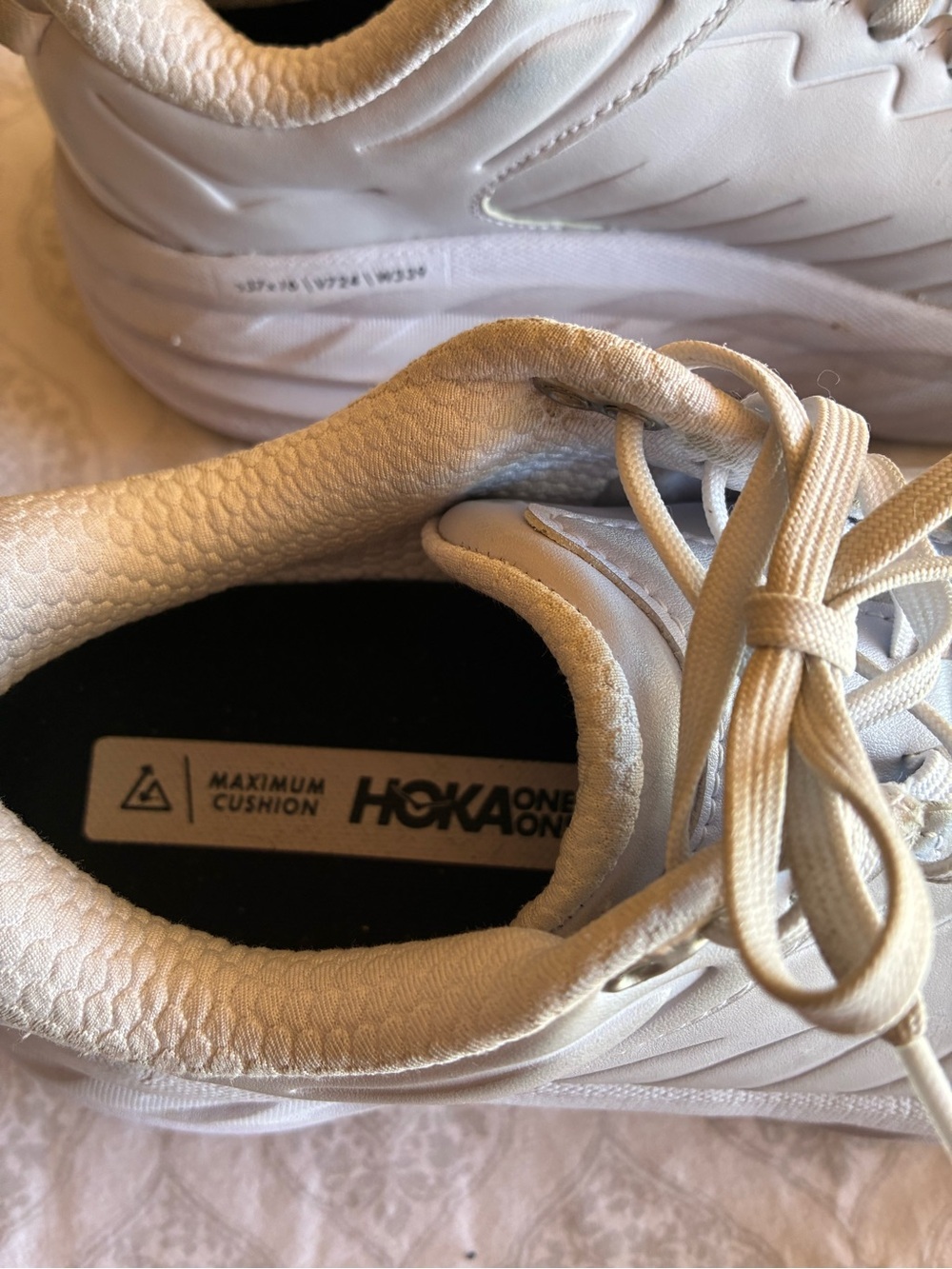 HOKA Sneakers in Frost/Frost Size 8.5 - Picture 7 of 12